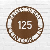 Bold Circle Home Address Personalized Gifts - Custom Metal Sign - GiFTiFY