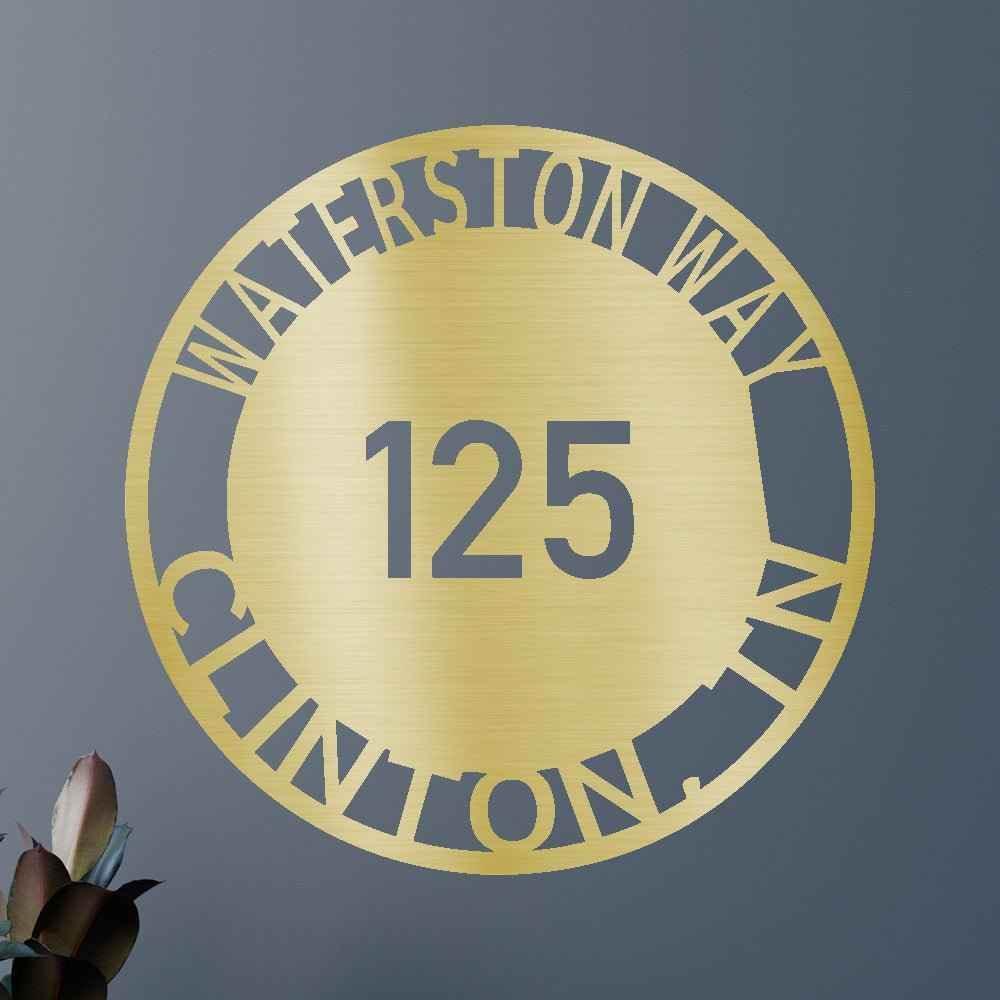 Bold Circle Home Address Personalized Gifts - Custom Metal Sign - GiFTiFY