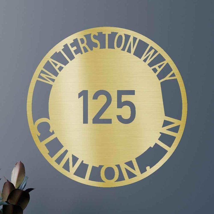 Bold Circle Home Address Personalized Gifts - Custom Metal Sign - GiFTiFY