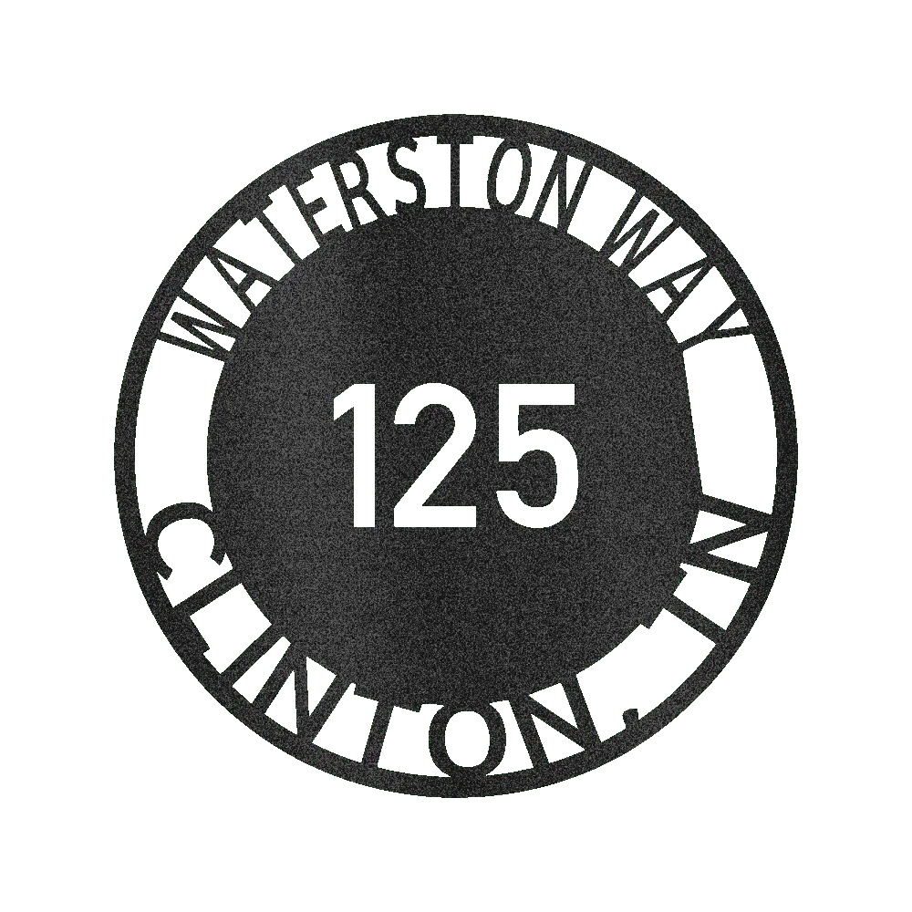 Bold Circle Home Address Personalized Gifts - Custom Metal Sign - GiFTiFY