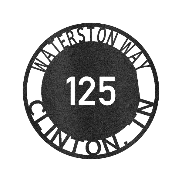 Bold Circle Home Address Personalized Gifts - Custom Metal Sign - GiFTiFY