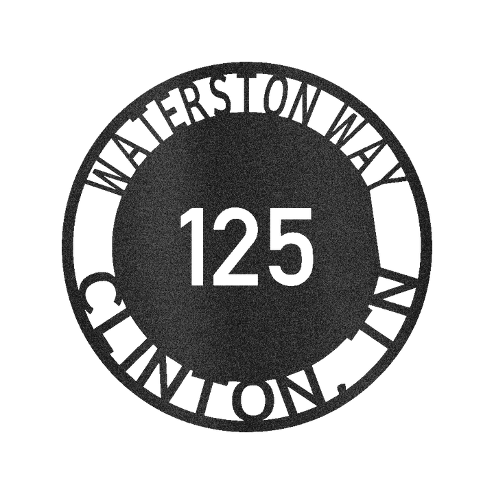 Bold Circle Home Address Personalized Gifts - Custom Metal Sign - GiFTiFY