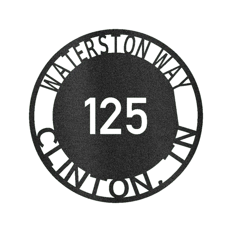 Bold Circle Home Address Personalized Gifts - Custom Metal Sign - GiFTiFY