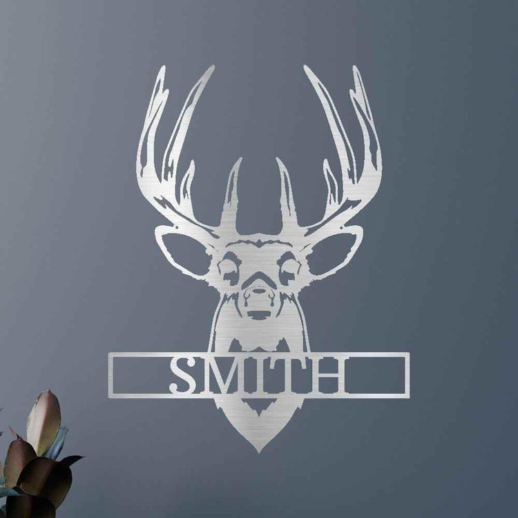 Buck Mount Deer Personalized Gifts - Custom Metal Sign - GiFTiFY