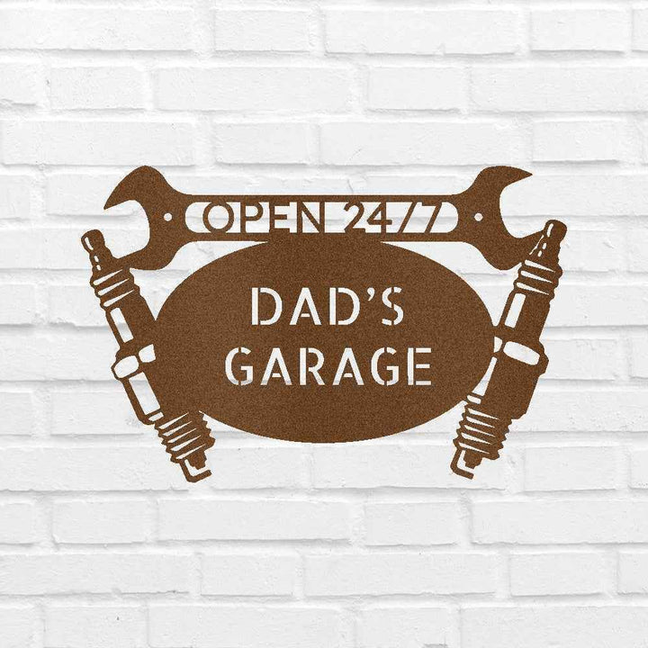 Car Dad's Garage Personalized Gifts - Custom Metal Sign - GiFTiFY