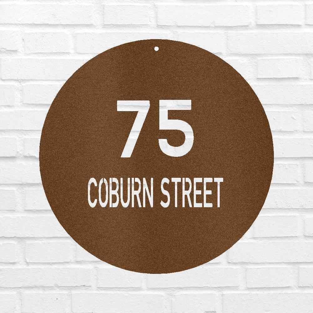 Circle Home Address Personalized Gifts - Custom Metal Sign - GiFTiFY