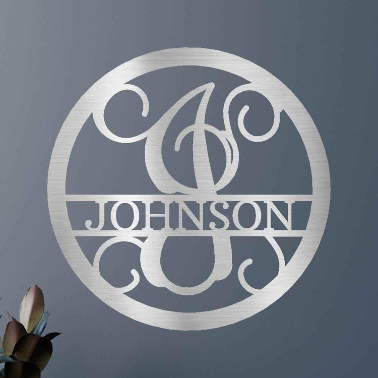Circle Vine Personalized Gifts - Custom Metal Sign, Split Letter - GiFTiFY