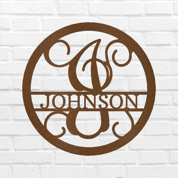 Circle Vine Personalized Gifts - Custom Metal Sign, Split Letter - GiFTiFY