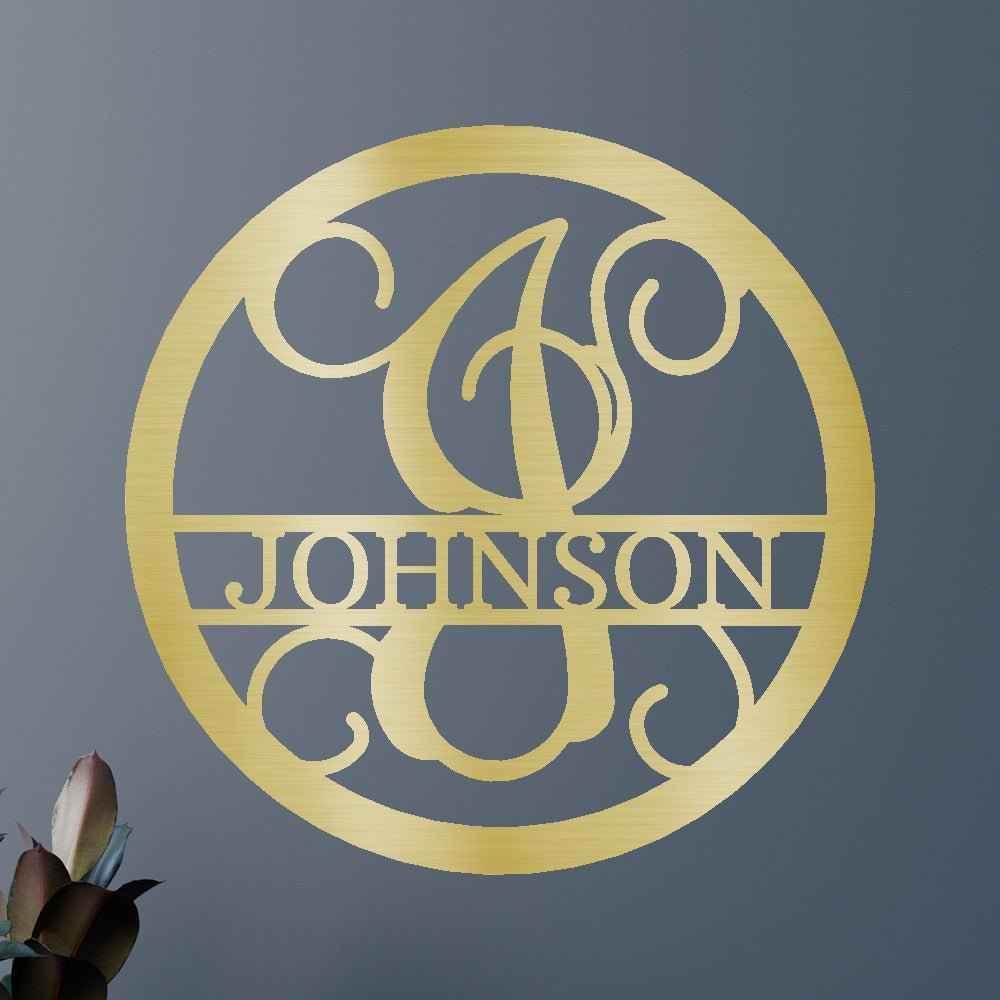 Circle Vine Personalized Gifts - Custom Metal Sign, Split Letter - GiFTiFY