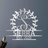 Crest Sign Personalized Gifts - Custom Metal Sign, Split Letter, Last Name, Wedding Gift - GiFTiFY