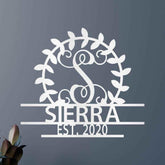 Crest Sign Personalized Gifts - Custom Metal Sign, Split Letter, Last Name, Wedding Gift - GiFTiFY