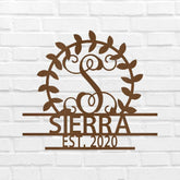 Crest Sign Personalized Gifts - Custom Metal Sign, Split Letter, Last Name, Wedding Gift - GiFTiFY