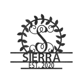 Crest Sign Personalized Gifts - Custom Metal Sign, Split Letter, Last Name, Wedding Gift - GiFTiFY