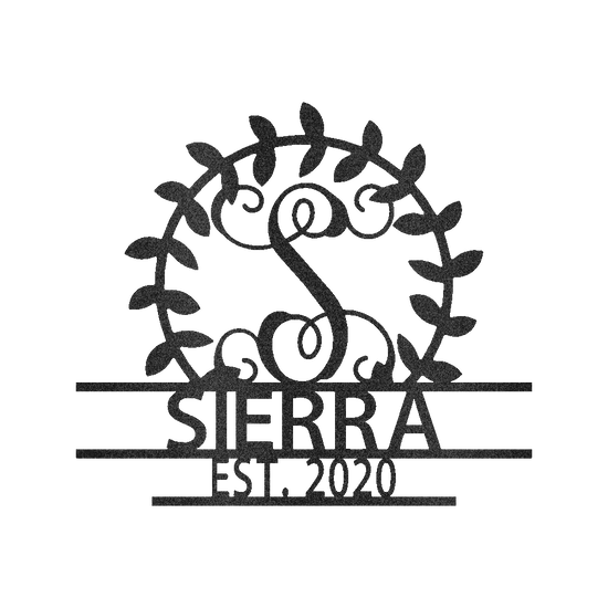 Crest Sign Personalized Gifts - Custom Metal Sign, Split Letter, Last Name, Wedding Gift - GiFTiFY