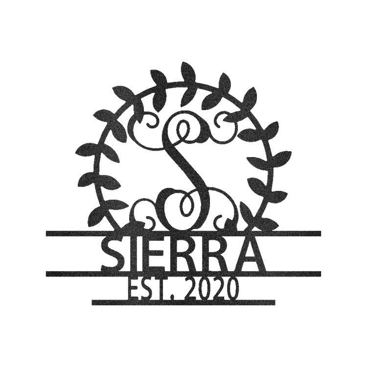 Crest Sign Personalized Gifts - Custom Metal Sign, Split Letter, Last Name, Wedding Gift - GiFTiFY