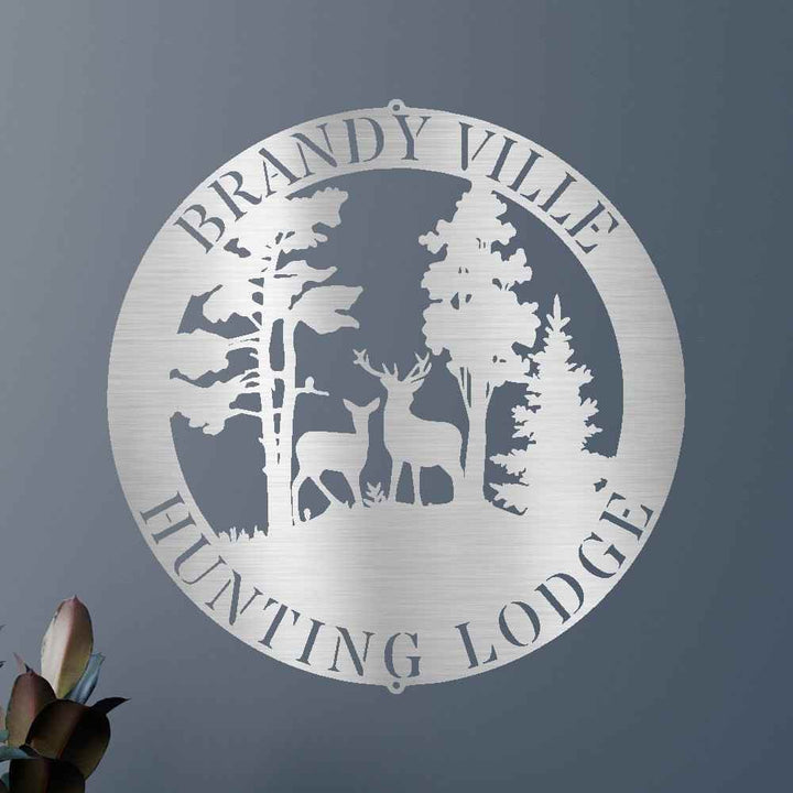 Deer Forest Text Personalized Gifts - Custom Metal Sign, Anniversary/Wedding/Housewarming Gift - GiFTiFY