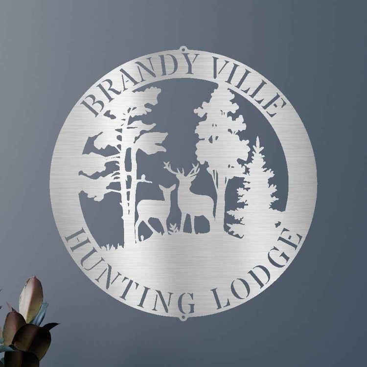 Deer Forest Text Personalized Gifts - Custom Metal Sign, Anniversary/Wedding/Housewarming Gift - GiFTiFY