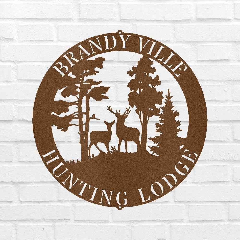 Deer Forest Text Personalized Gifts - Custom Metal Sign, Anniversary/Wedding/Housewarming Gift - GiFTiFY