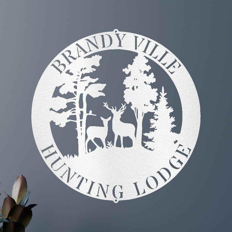 Deer Forest Text Personalized Gifts - Custom Metal Sign, Anniversary/Wedding/Housewarming Gift - GiFTiFY