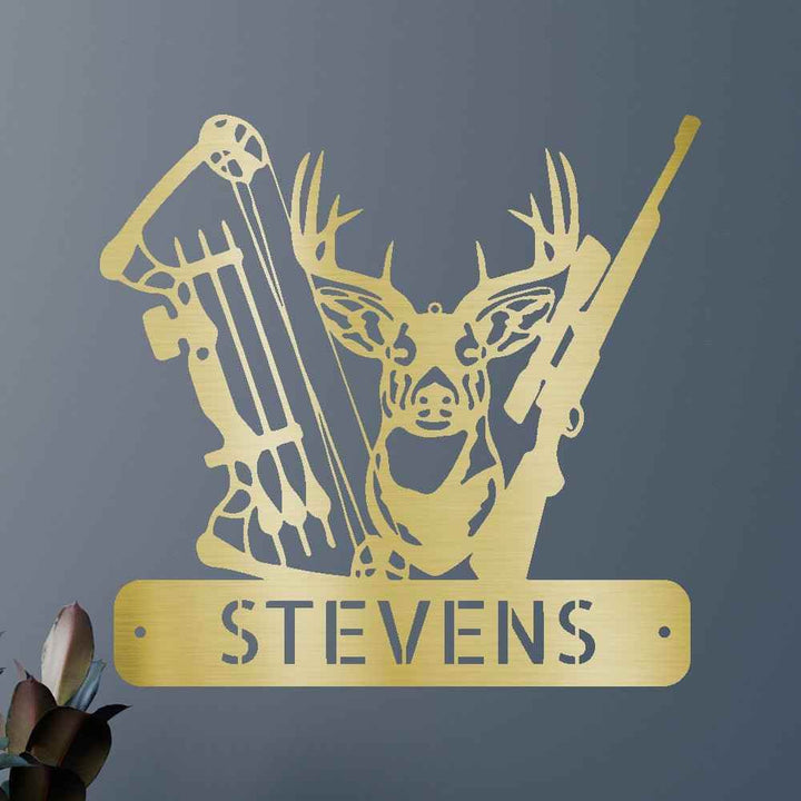 Deer Hunter Sign - Custom Metal Sign, Christmas Gift - GiFTiFY