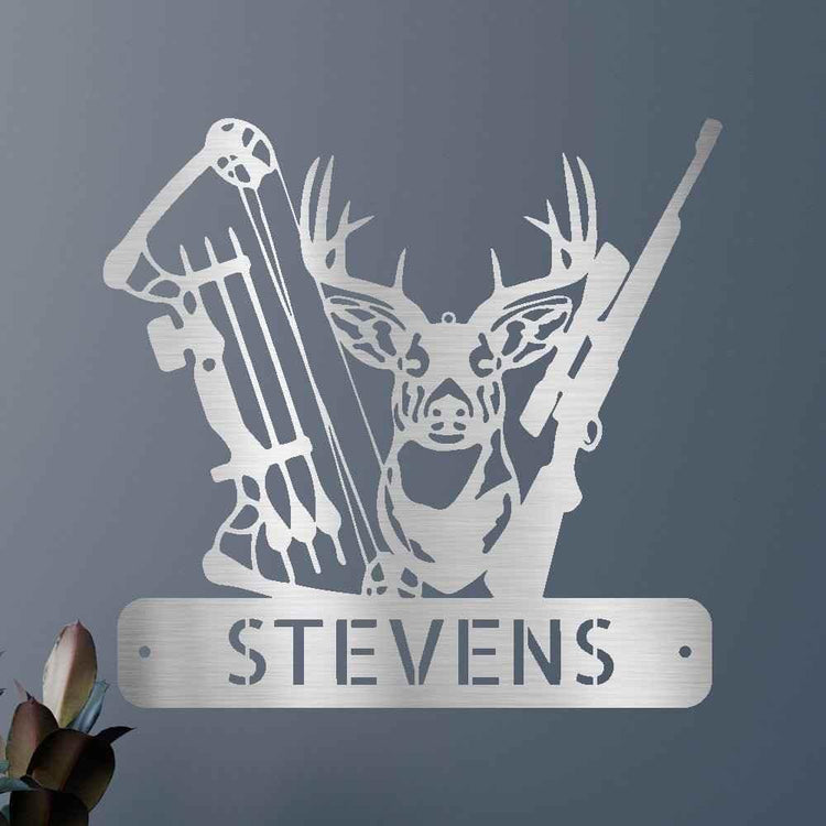 Deer Hunter Sign - Custom Metal Sign, Christmas Gift - GiFTiFY