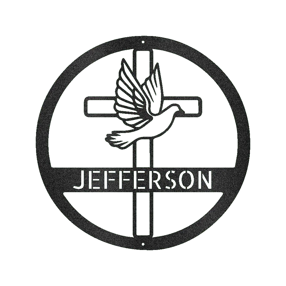 Dove and Cross Holy Spirit Personalized Gifts - Custom Metal Sign - GiFTiFY