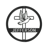 Dove and Cross Holy Spirit Personalized Gifts - Custom Metal Sign - GiFTiFY