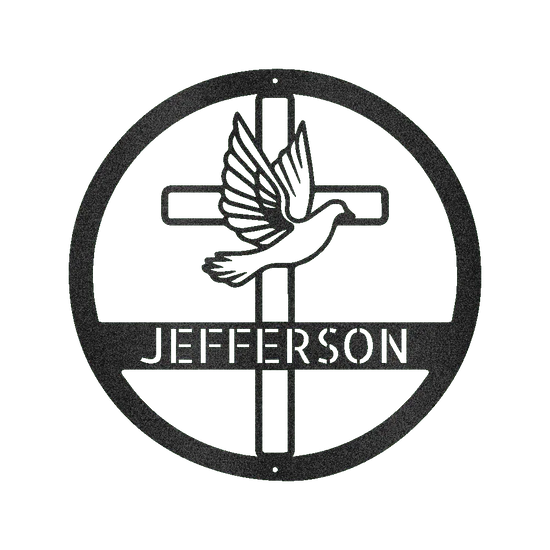 Dove and Cross Holy Spirit Personalized Gifts - Custom Metal Sign - GiFTiFY
