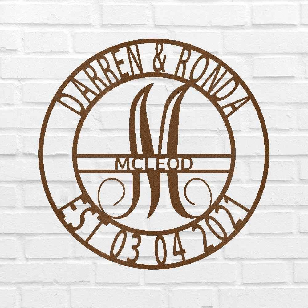 Elaborate Name Personalized Gifts - Custom Metal Sign, Split Letter - GiFTiFY