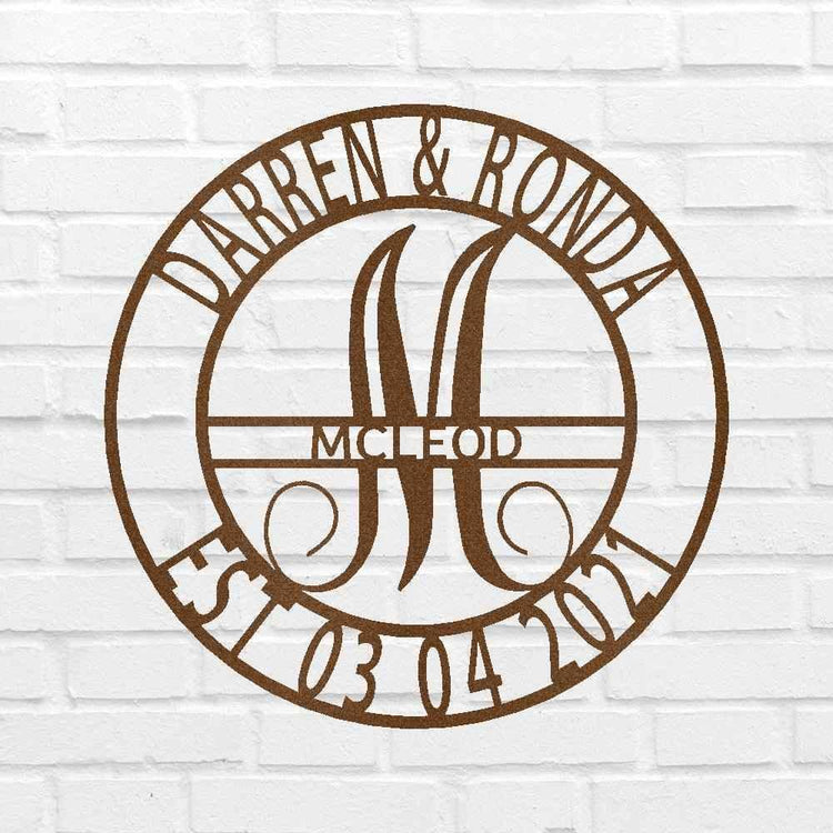 Elaborate Name Personalized Gifts - Custom Metal Sign, Split Letter - GiFTiFY