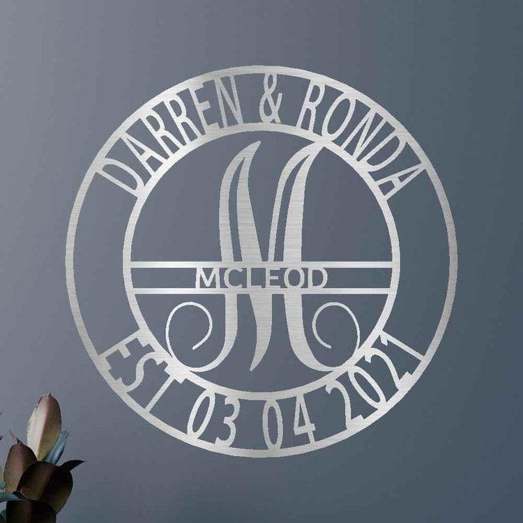 Elaborate Name Personalized Gifts - Custom Metal Sign, Split Letter - GiFTiFY