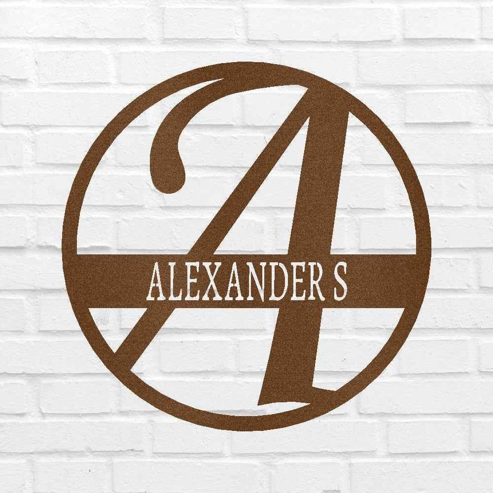 Exemplary Family Name Personalized Gifts - Custom Metal Sign, Split Letter - GiFTiFY