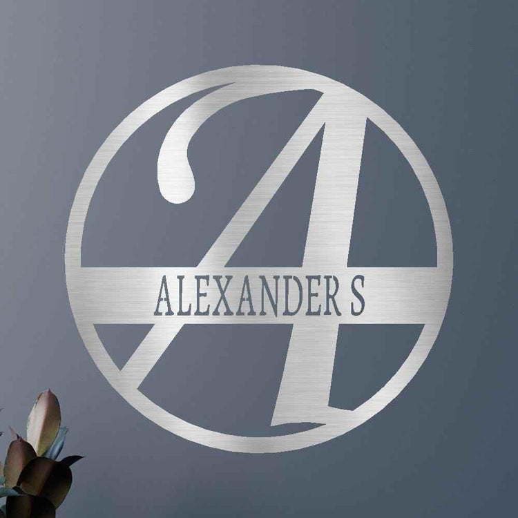 Exemplary Family Name Personalized Gifts - Custom Metal Sign, Split Letter - GiFTiFY