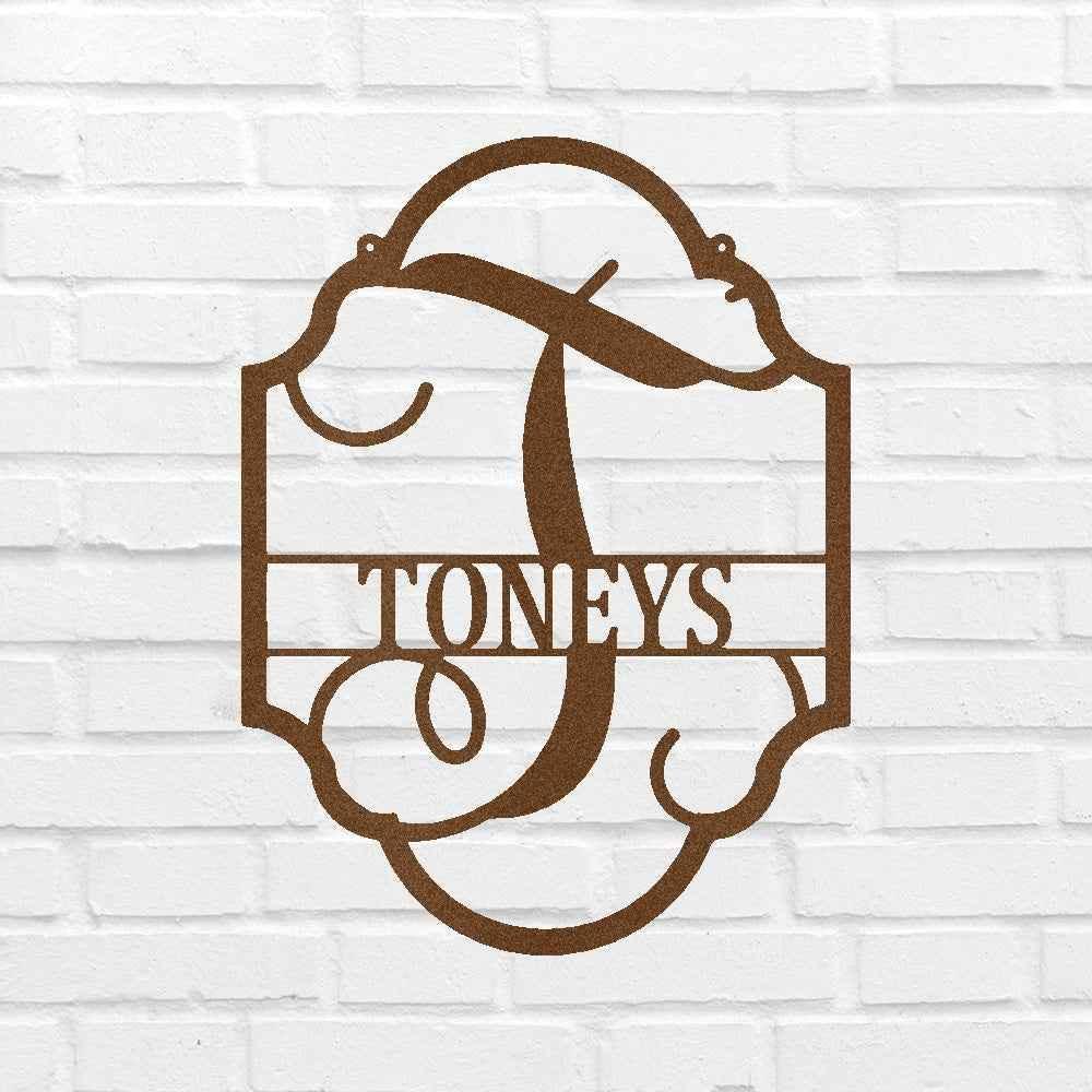 Family Name Plaque Personalized Gifts - Custom Metal Sign, Split Letter - GiFTiFY