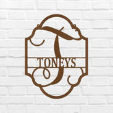 Family Name Plaque Personalized Gifts - Custom Metal Sign, Split Letter - GiFTiFY