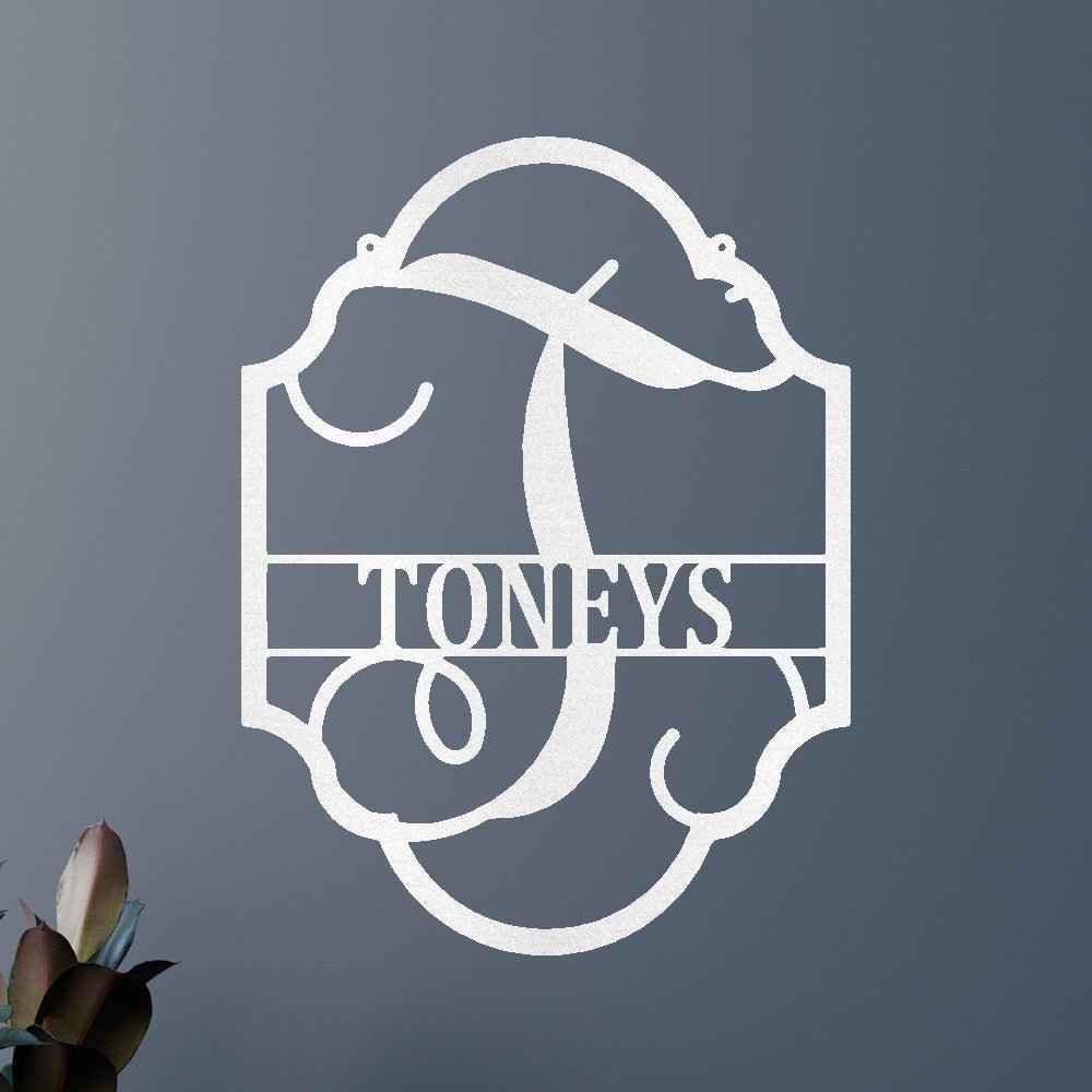 Family Name Plaque Personalized Gifts - Custom Metal Sign, Split Letter - GiFTiFY