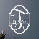 Family Name Plaque Personalized Gifts - Custom Metal Sign, Split Letter - GiFTiFY