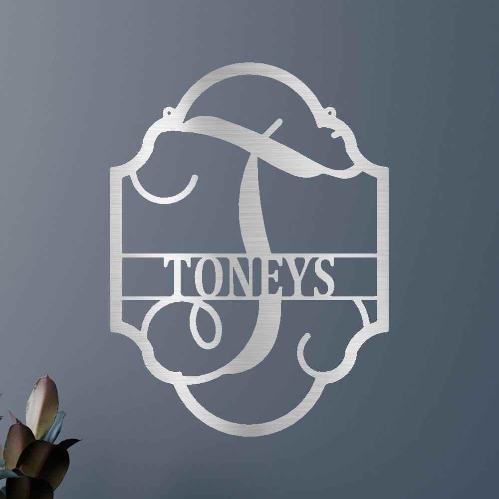 Family Name Plaque Personalized Gifts - Custom Metal Sign, Split Letter - GiFTiFY