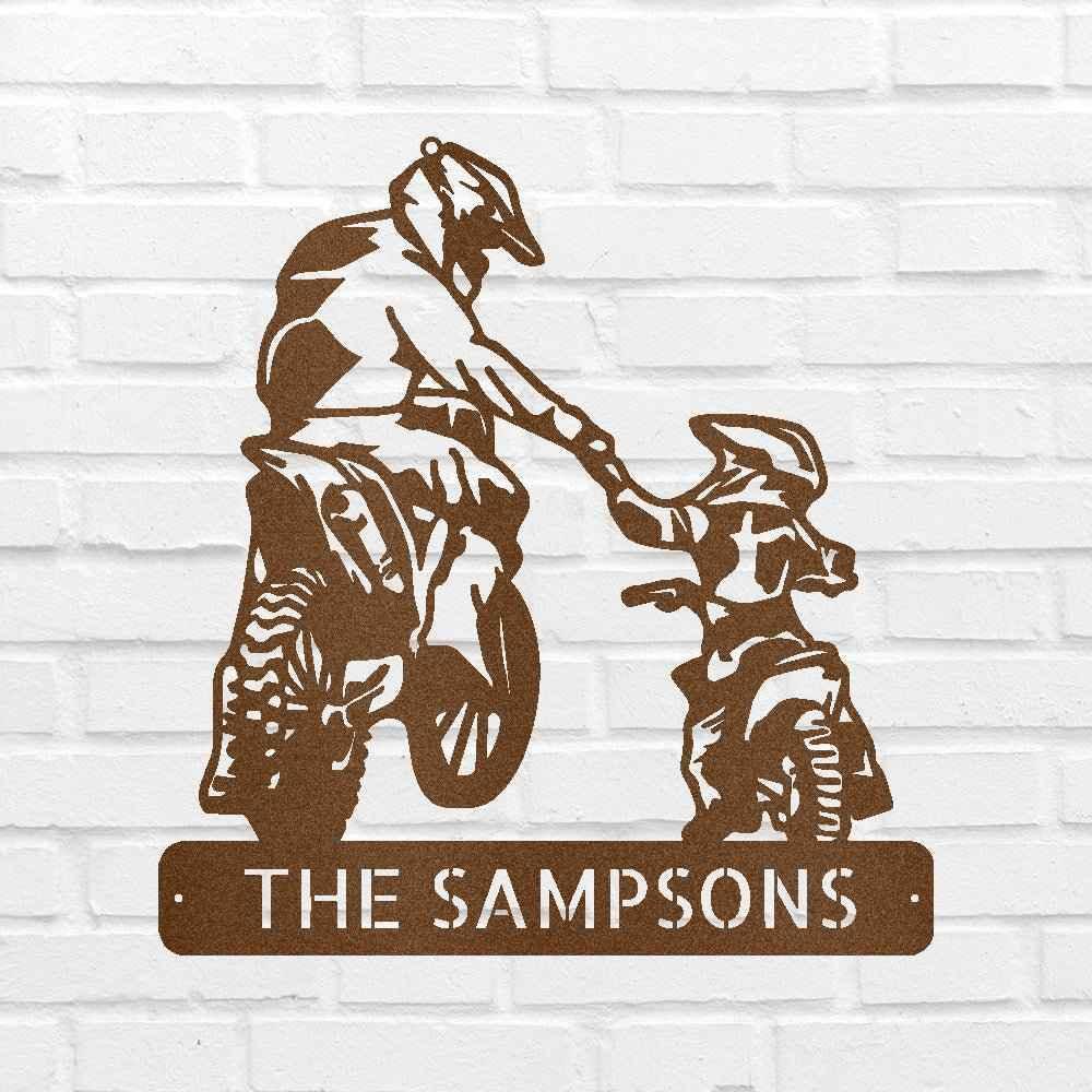 Father and Son Motocross Personalized Gifts - Custom Metal Sign - GiFTiFY