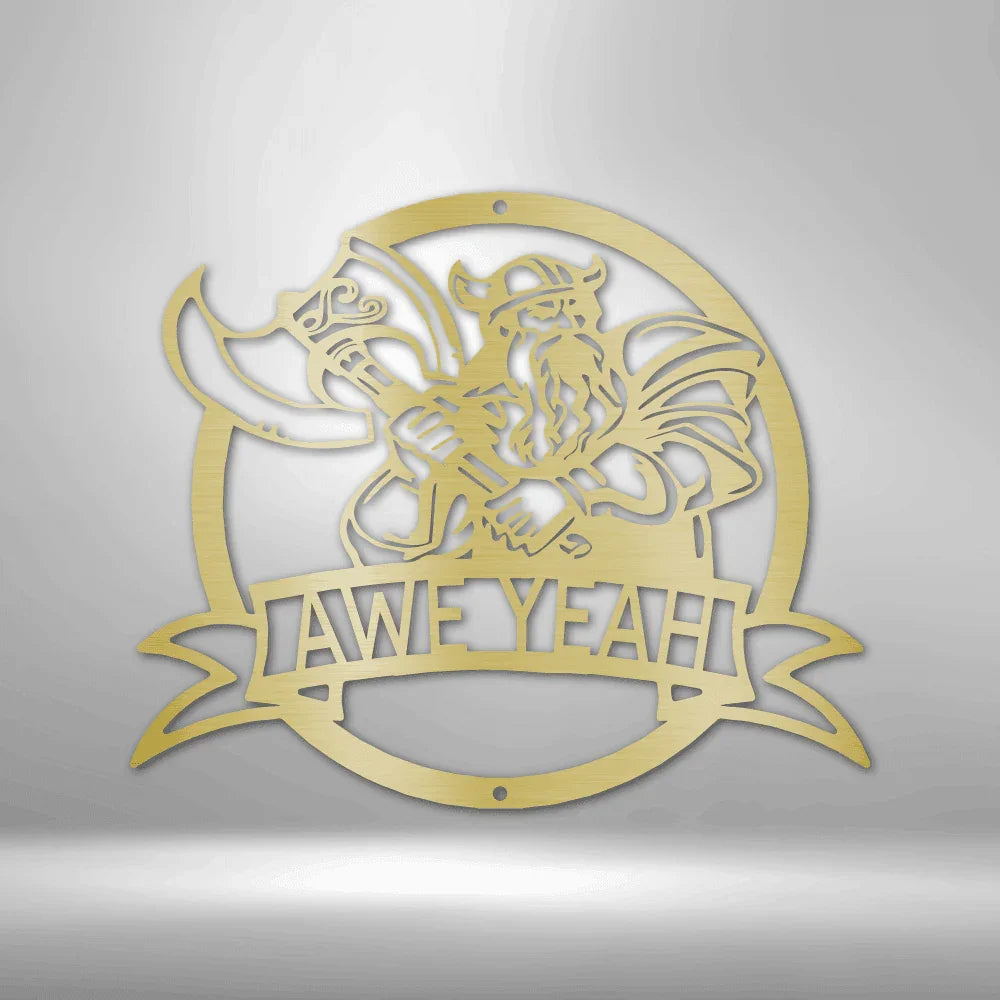 Fighting Viking Personalized Gifts - Custom Metal Sign - GiFTiFY