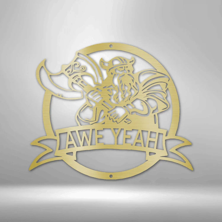 Fighting Viking Personalized Gifts - Custom Metal Sign - GiFTiFY