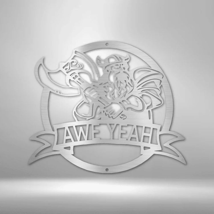 Fighting Viking Personalized Gifts - Custom Metal Sign - GiFTiFY
