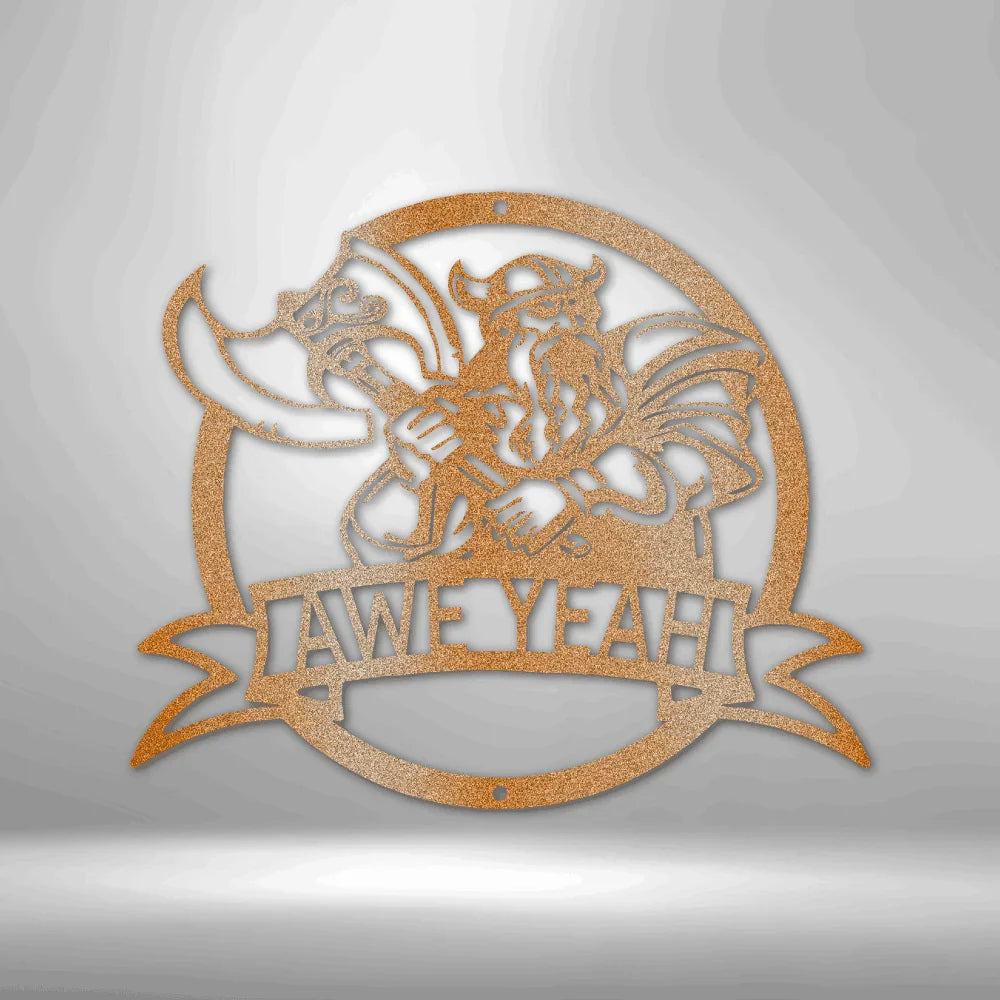 Fighting Viking Personalized Gifts - Custom Metal Sign - GiFTiFY