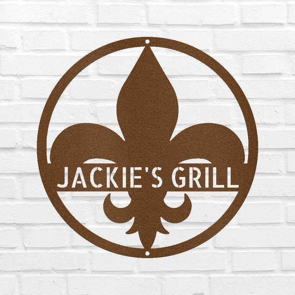 Fleur De Lis Personalized Gifts - Custom Metal Sign - GiFTiFY