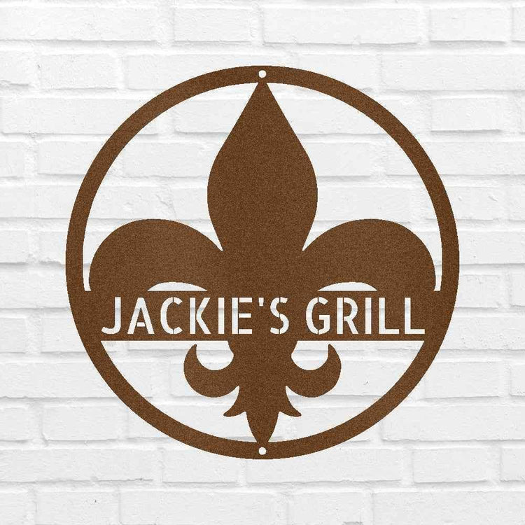 Fleur De Lis Personalized Gifts - Custom Metal Sign - GiFTiFY