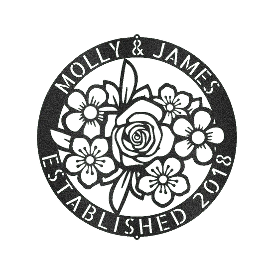 Floral Ring Personalized Gifts - Custom Metal Sign - GiFTiFY