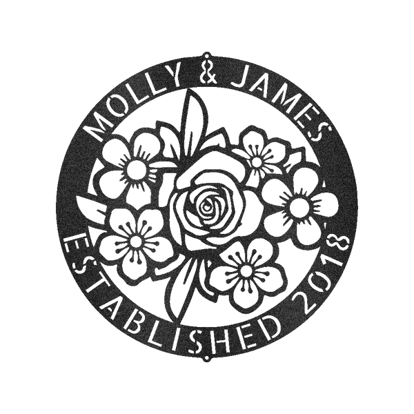 Floral Ring Personalized Gifts - Custom Metal Sign - GiFTiFY