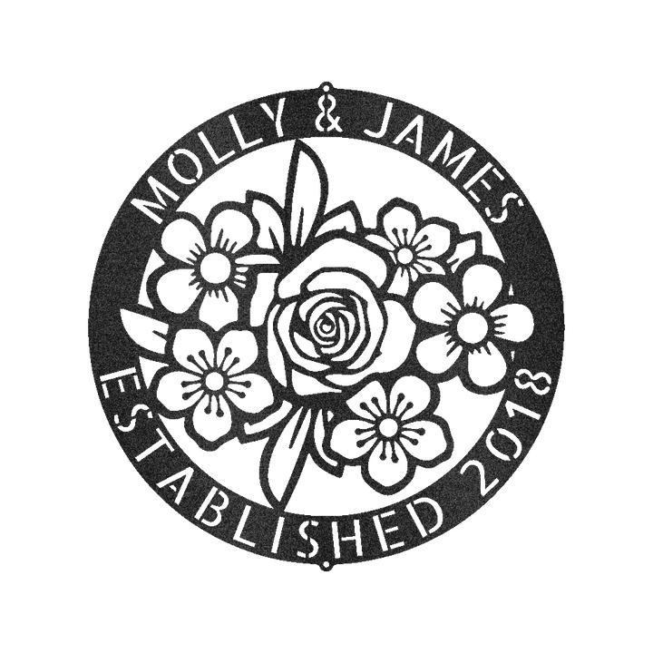 Floral Ring Personalized Gifts - Custom Metal Sign - GiFTiFY