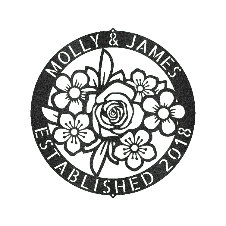 Floral Ring Personalized Gifts - Custom Metal Sign - GiFTiFY