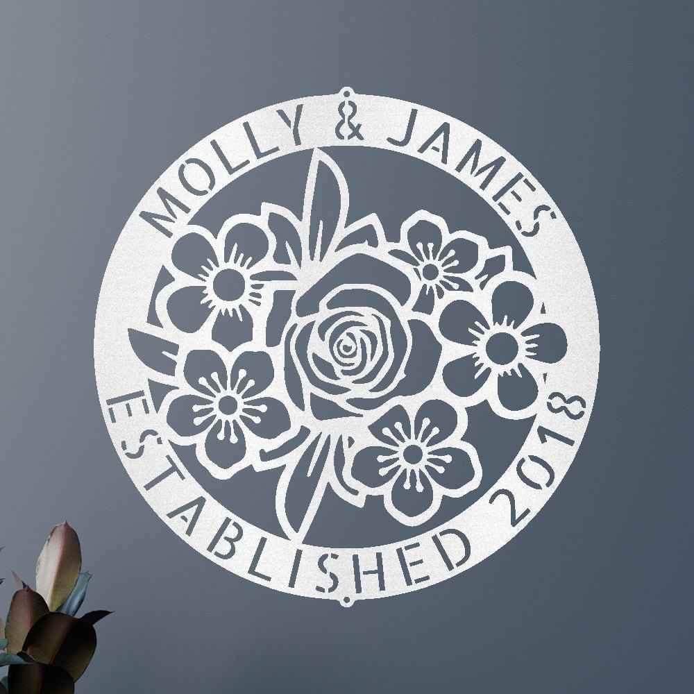 Floral Ring Personalized Gifts - Custom Metal Sign - GiFTiFY